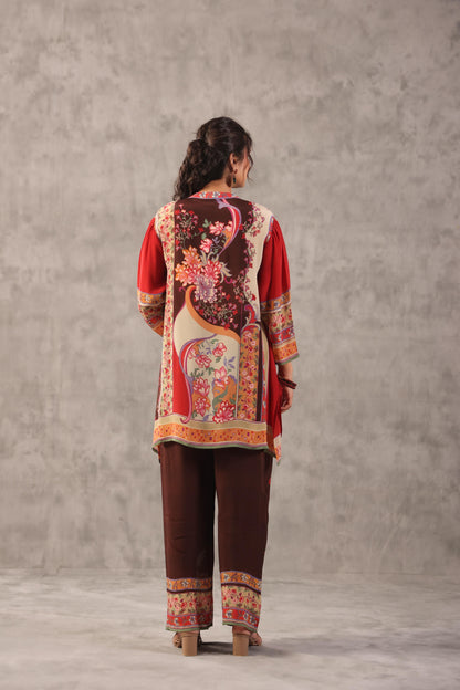 embellished aline top with straight pants. The perfect Co-ords.