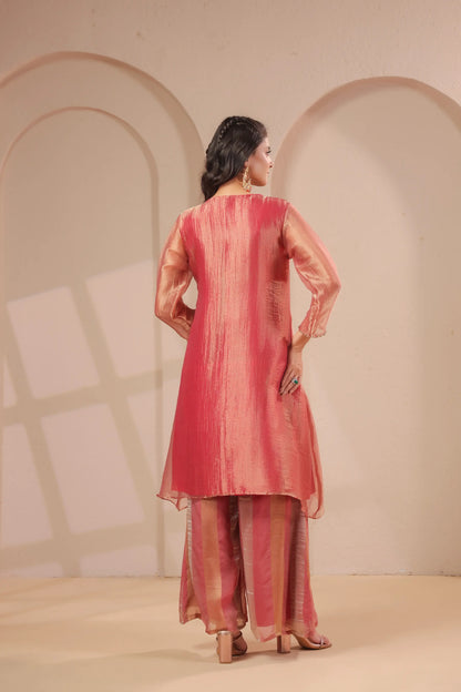 Hand emboidered kurta with palazzo