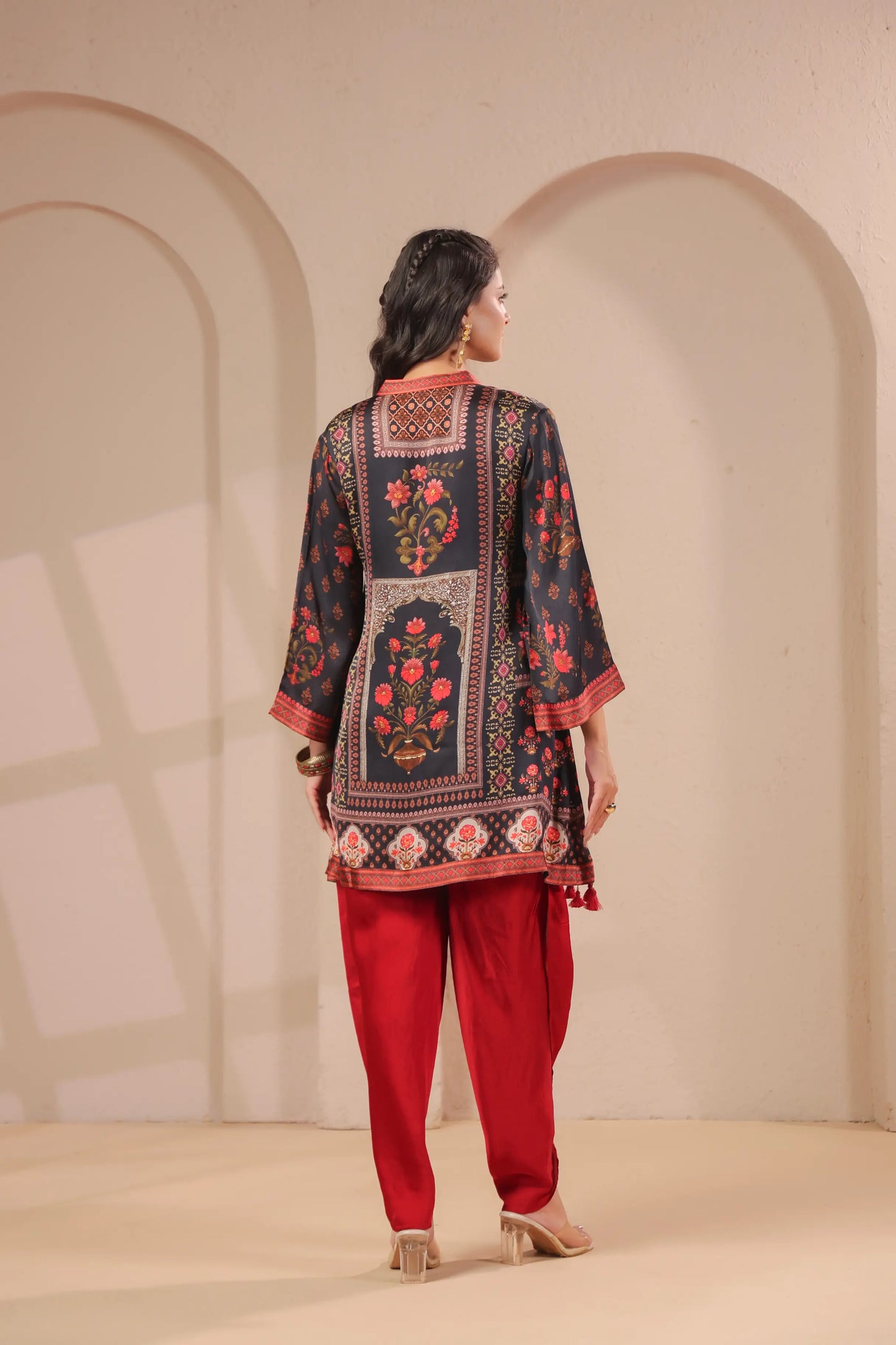 Hand Embroidered Kurta with tulip Pants