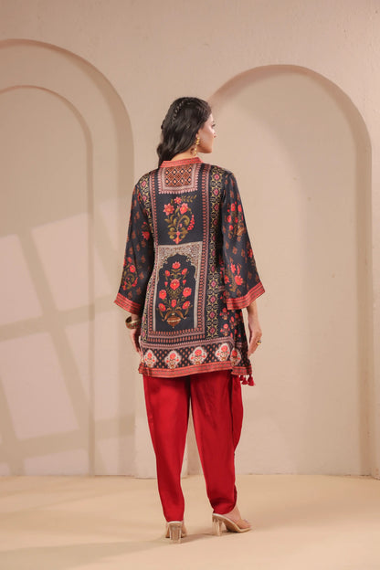 Hand Embroidered Kurta with tulip Pants