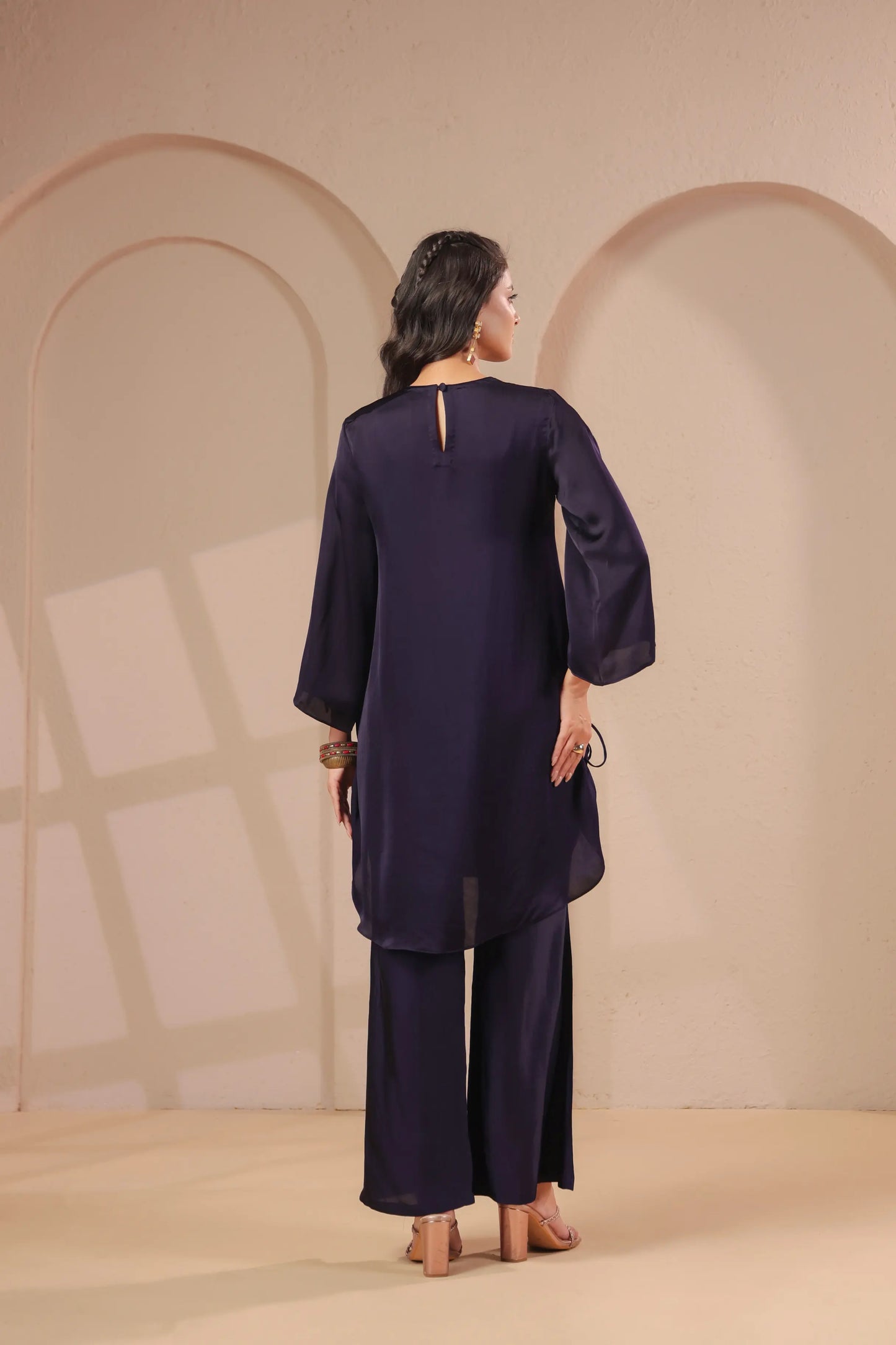 Hand emboidered kurta with palazzo