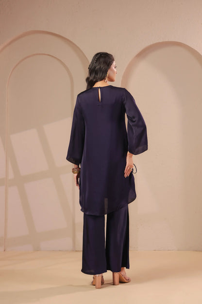 Hand emboidered kurta with palazzo