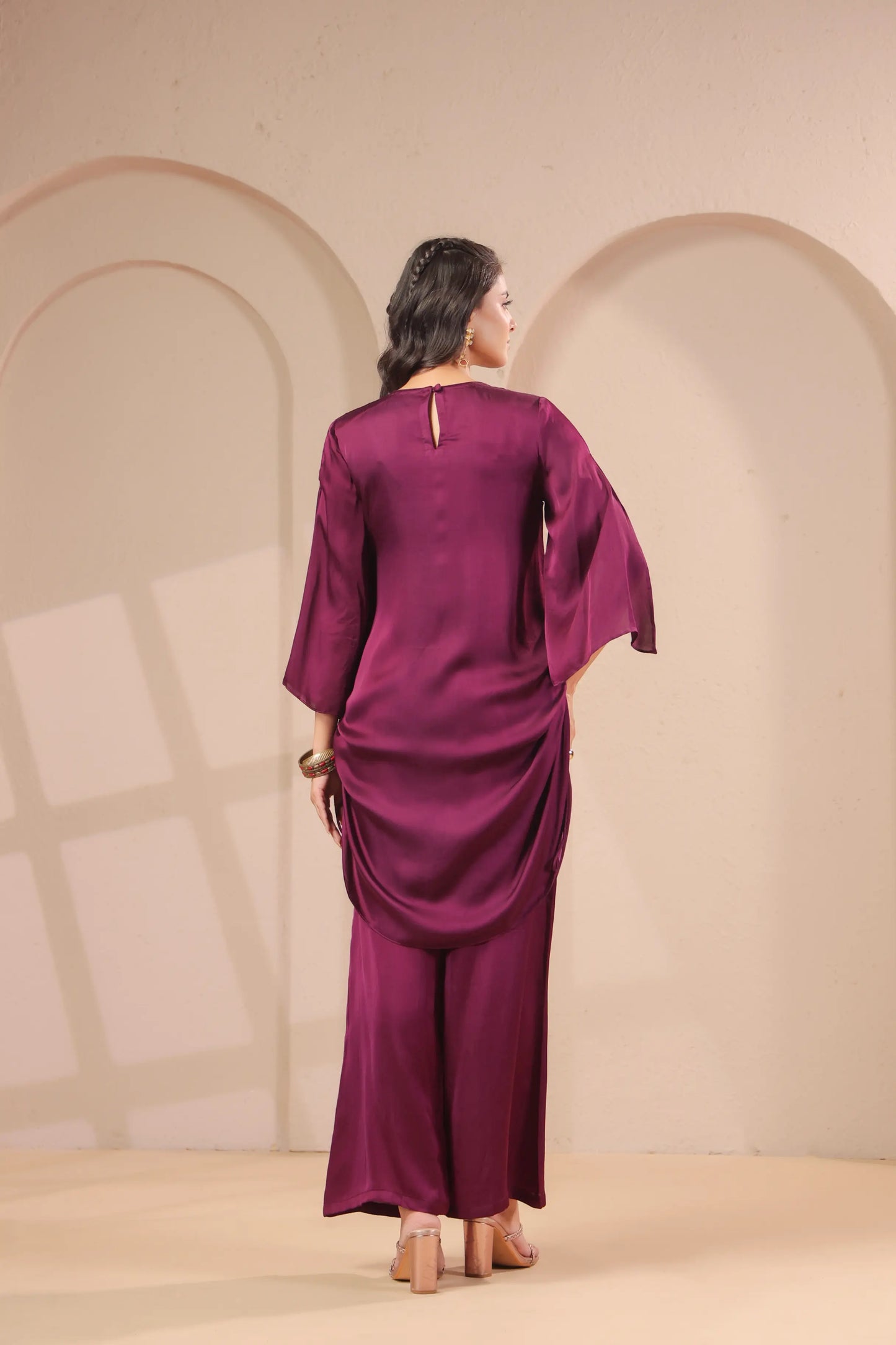 Hand emboidered kurta with palazzo
