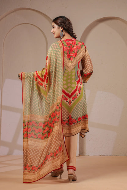 Three Piece Ethnic Kurti with highlight