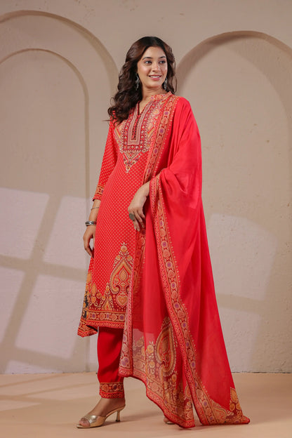 Three Piece Ethnic Kurti with highlight