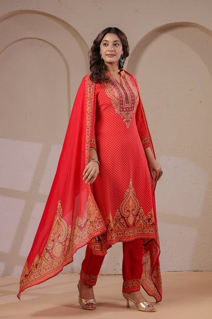 Three Piece Ethnic Kurti with highlight
