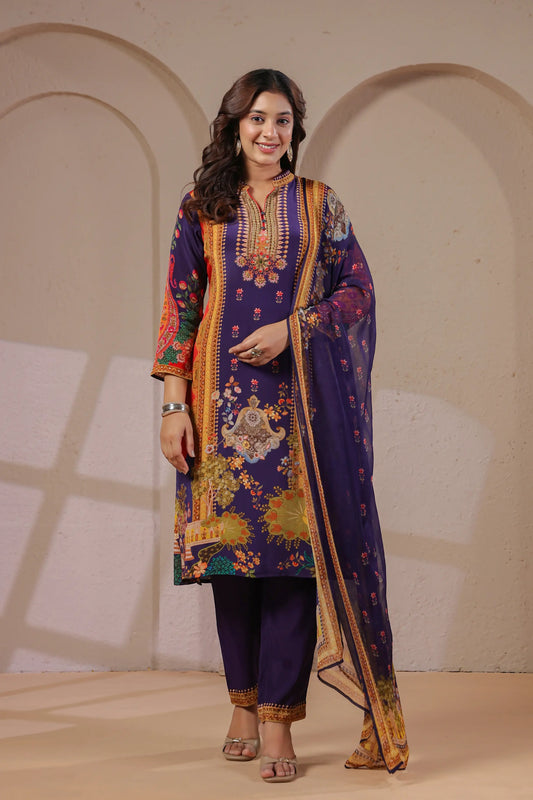 Three Piece Ethnic Kurti with highlight