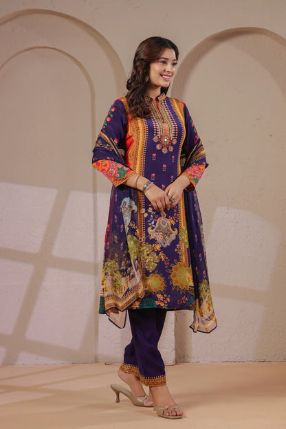 Three Piece Ethnic Kurti with highlight