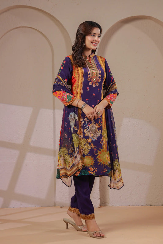 Three Piece Ethnic Kurti with highlight