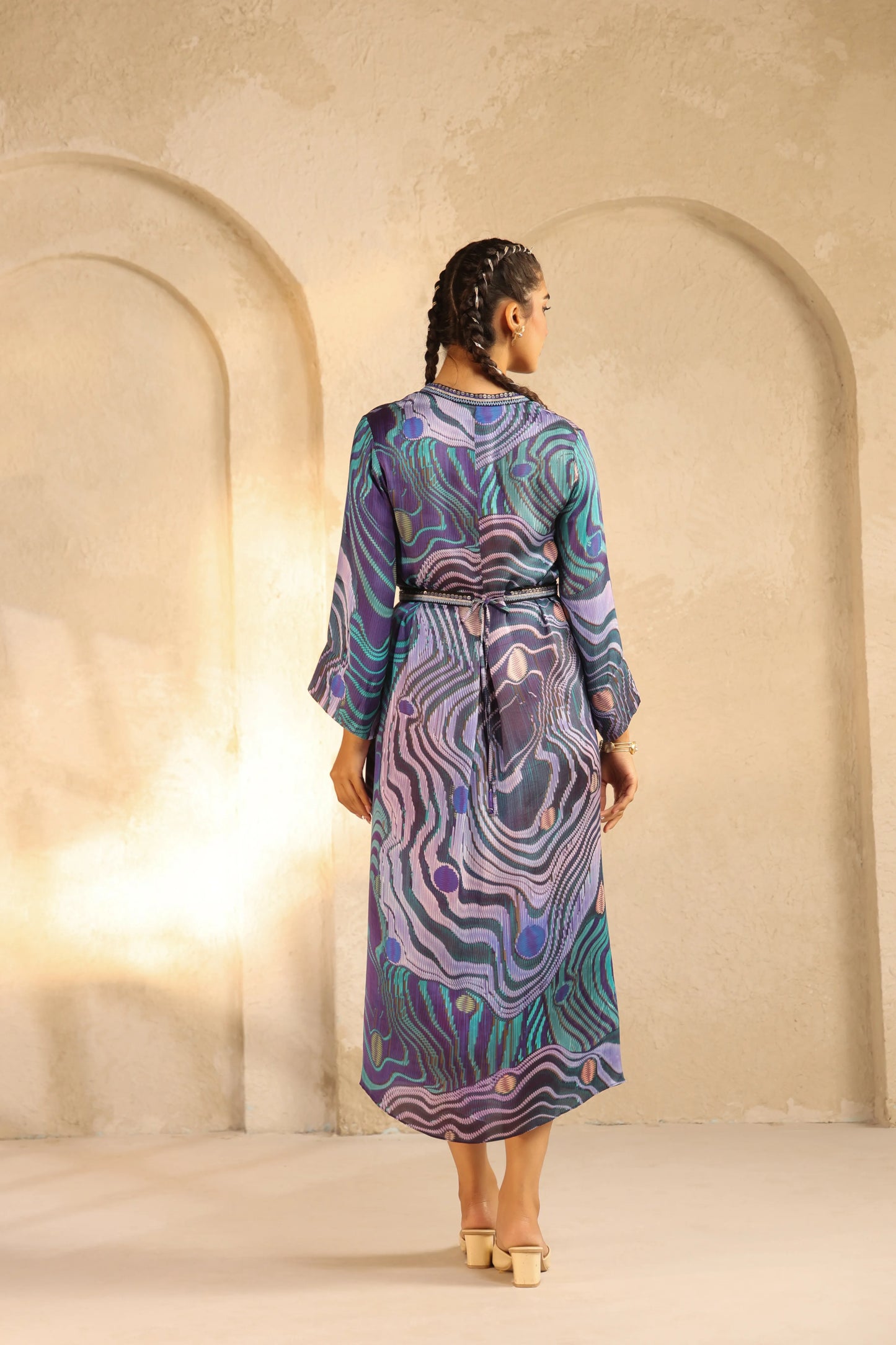 Printed Drape Dress