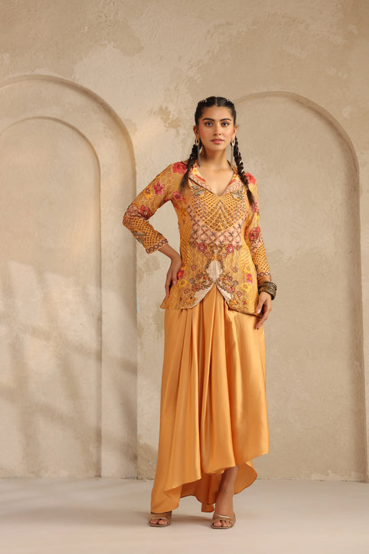 Jacket Top with Dhoti Pant