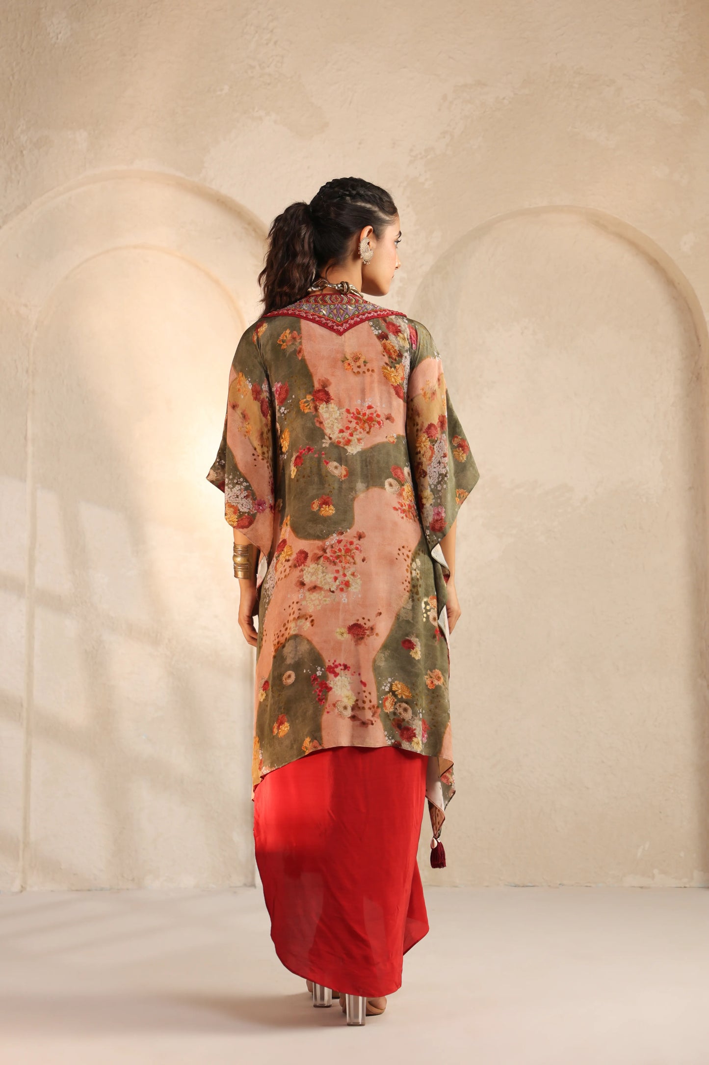Multi Kaftan Dupatta Jacket Set