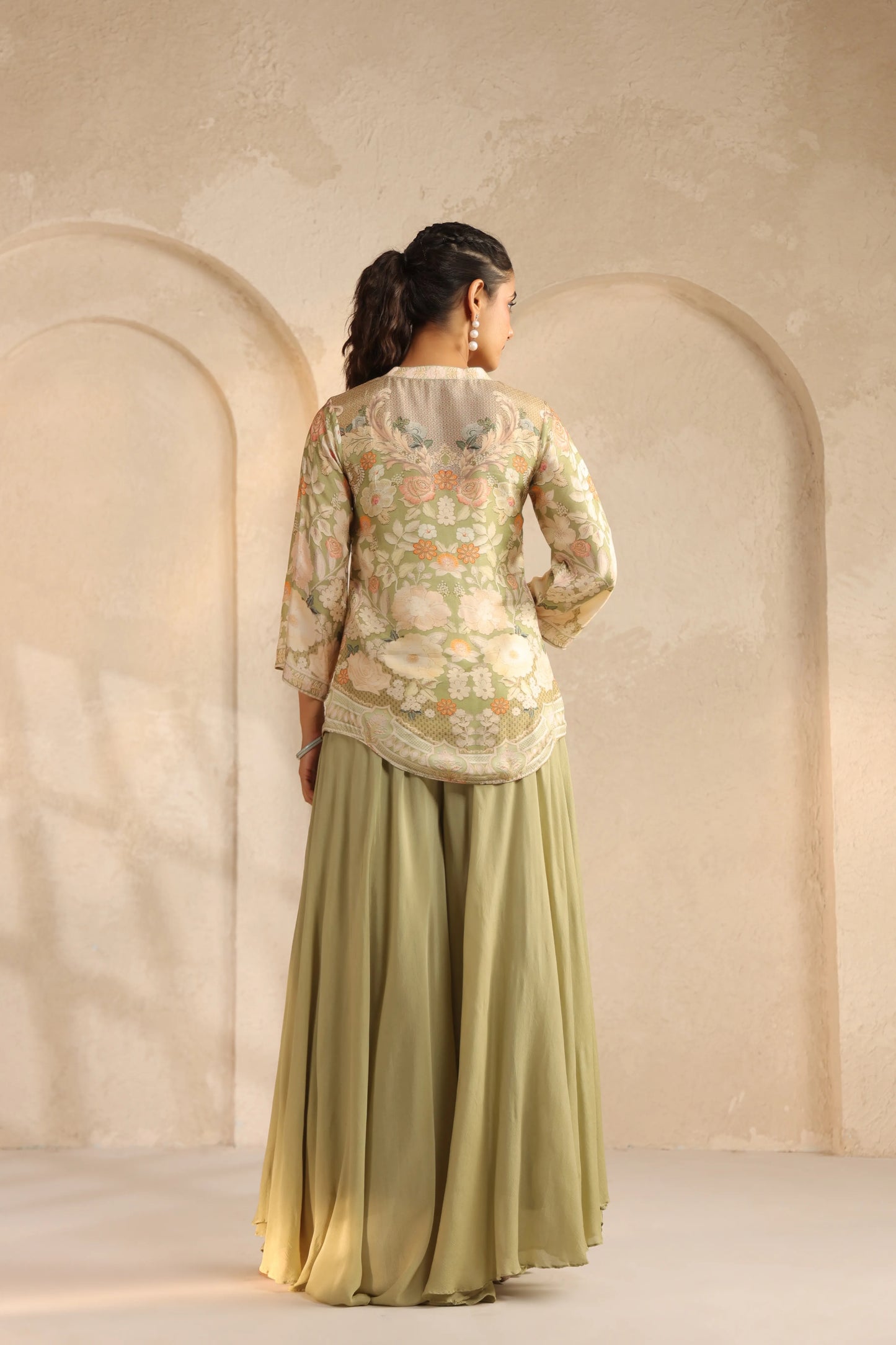 Palazzo with Printed Embellished Top
