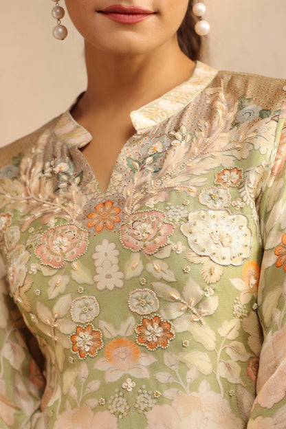 Palazzo with Printed Embellished Top