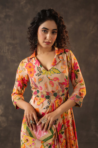 Printed Drape Dress
