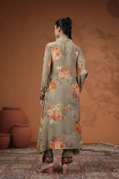 Floral Print Straight Kurti with Pant