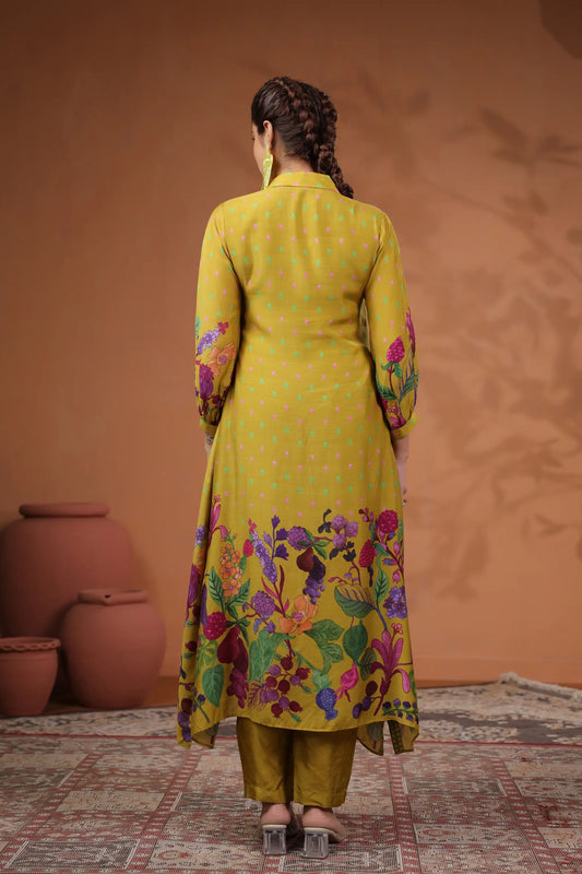 Floral Print Straight Kurti with Pant