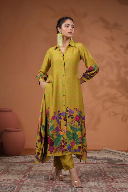Floral Print Straight Kurti with Pant