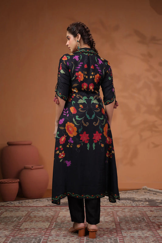 Floral Print Straight Kurti with Pant