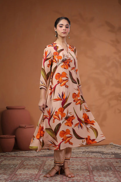 Floral Printed Embellished Kurta Pant