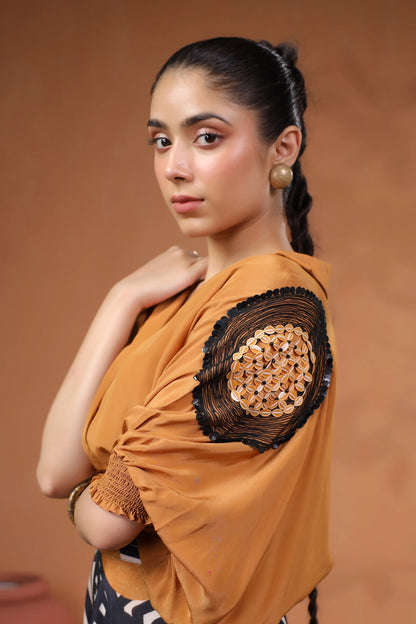 Abstarct Palzzo with Co-ordinated top with hand Emb. Detail