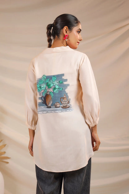 Printed Short Top with light Embellish