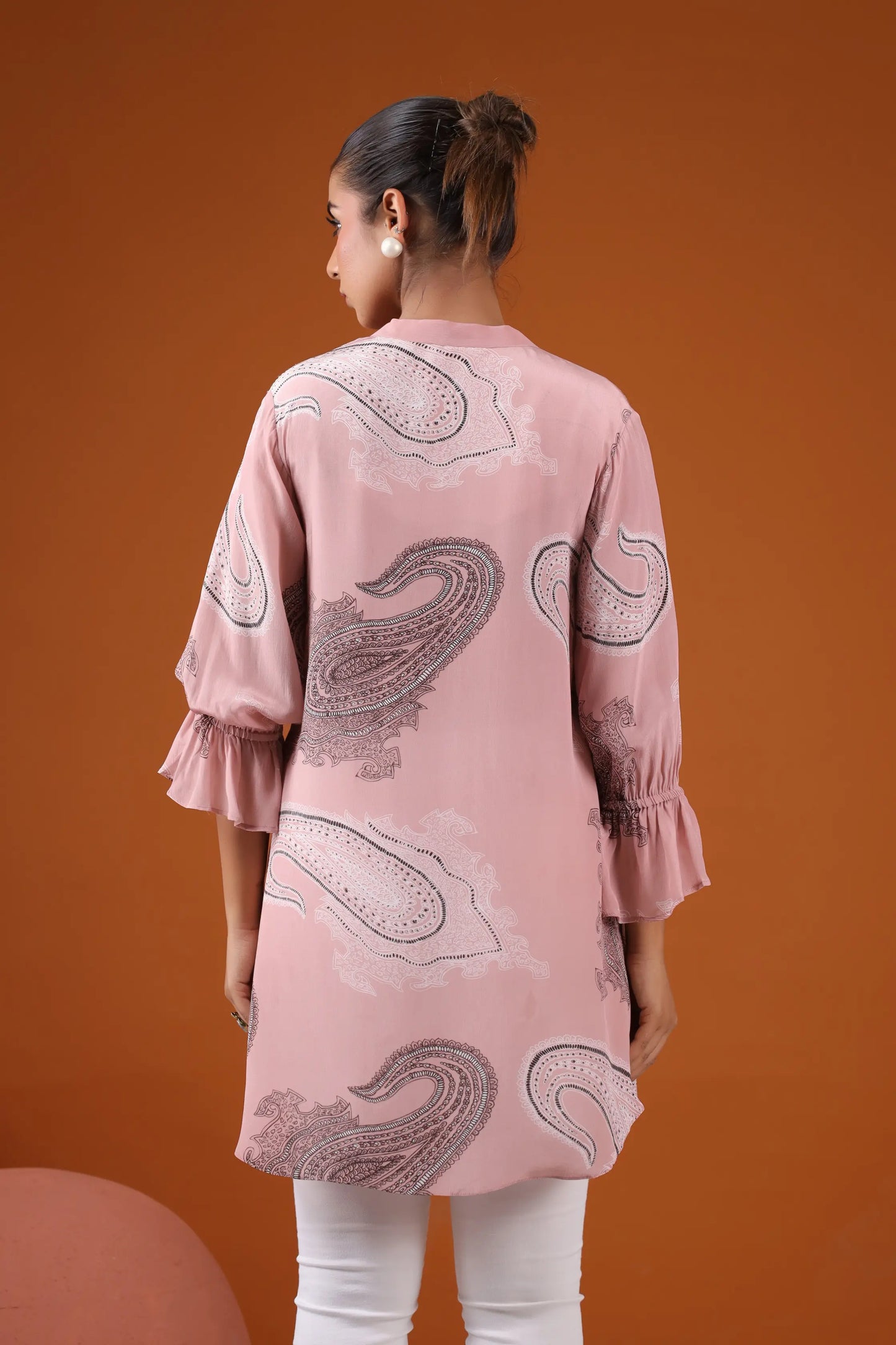 Printed Short Top with Light Embellish