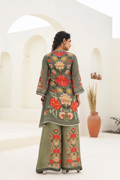 Combination print Co-Ord Set With light Embellish