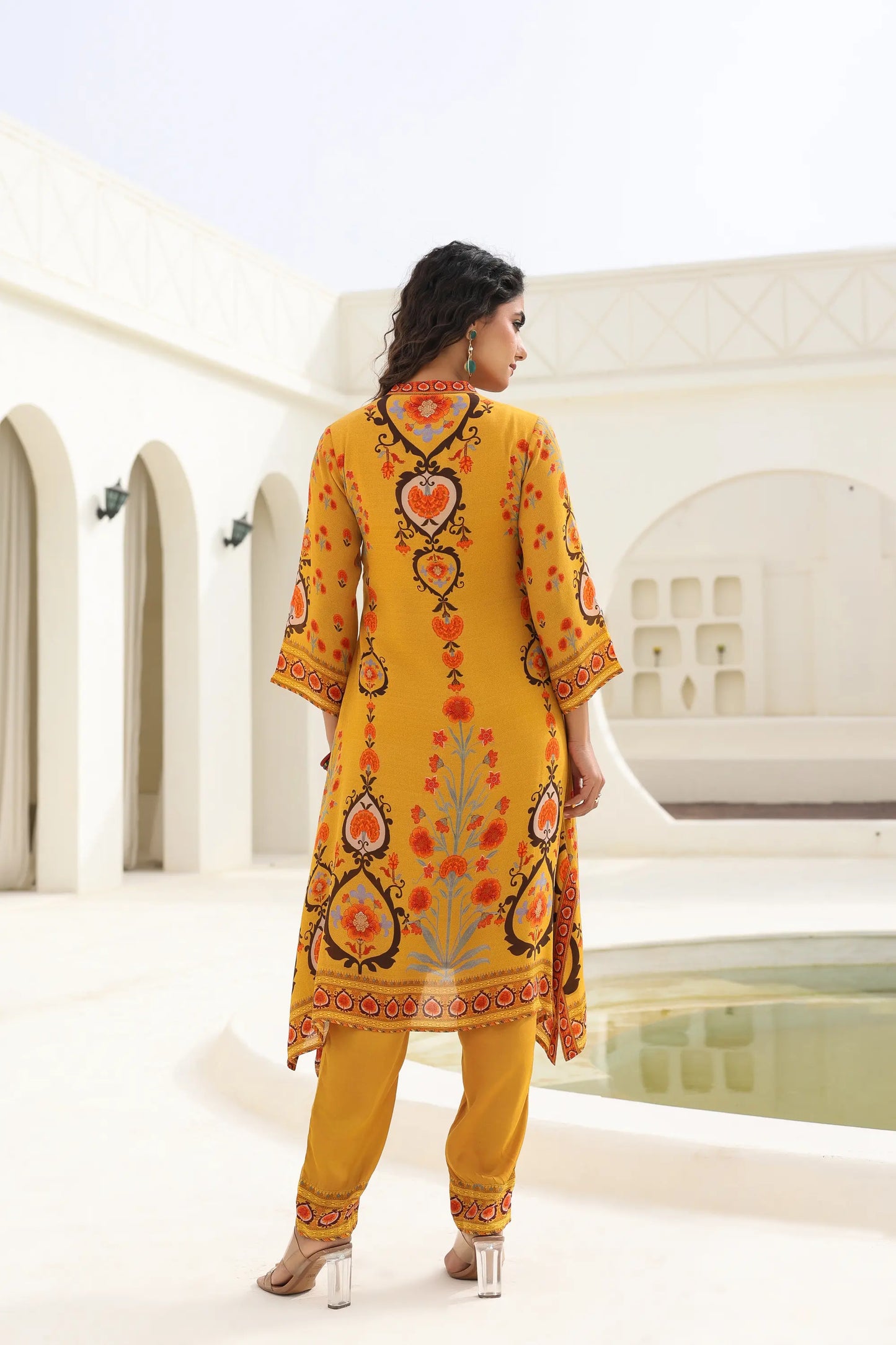 Traditional Print Straight Kurti with Pant