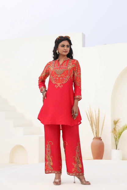 Traditional Print Short Kurti with Pant