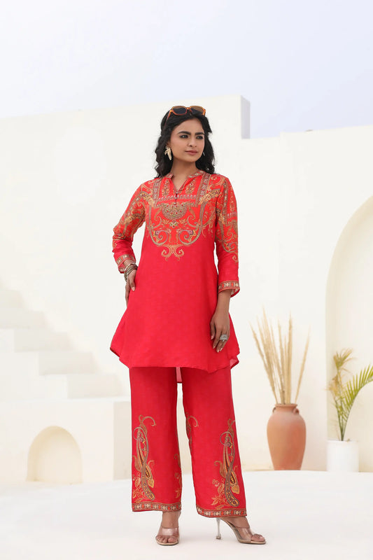 Traditional Print Short Kurti with Pant