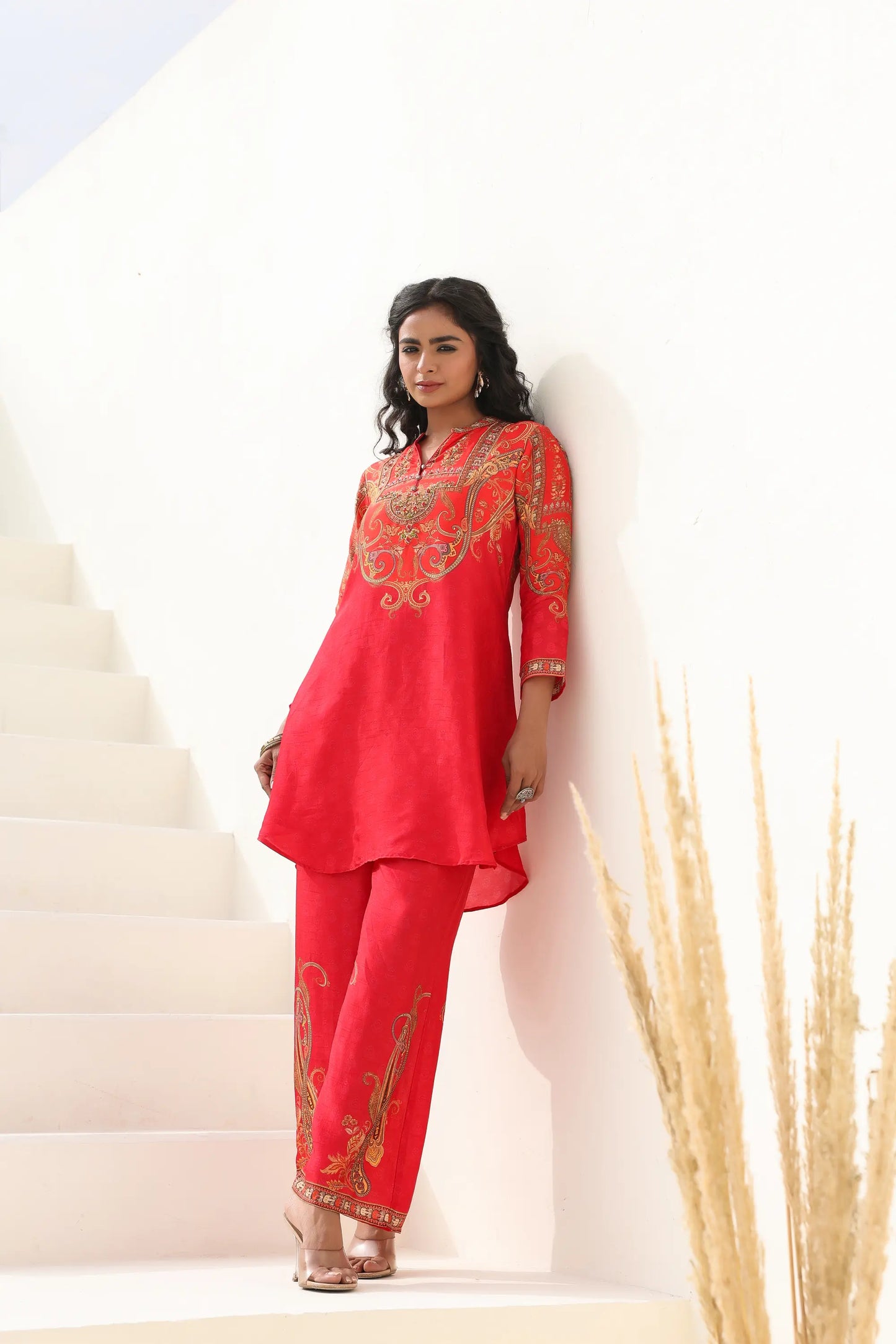 Traditional Print Short Kurti with Pant