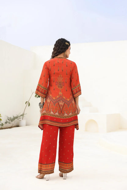 Traditional Print Short Kurti with Pant