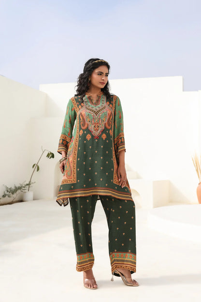Traditional Print Short Kurti with Pant
