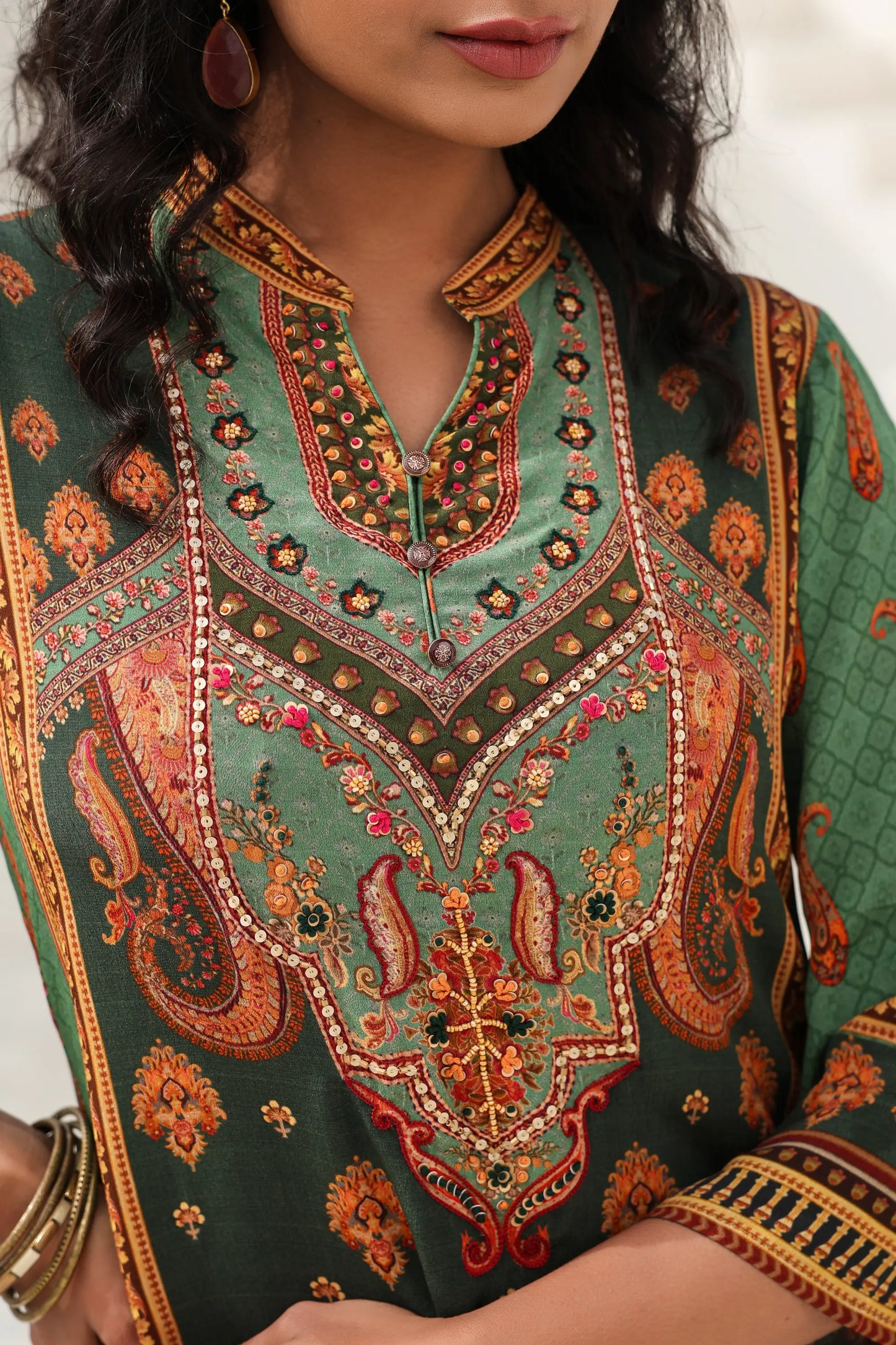 Traditional Print Short Kurti with Pant