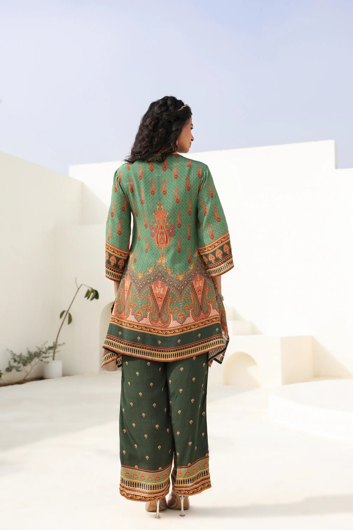 Traditional Print Short Kurti with Pant