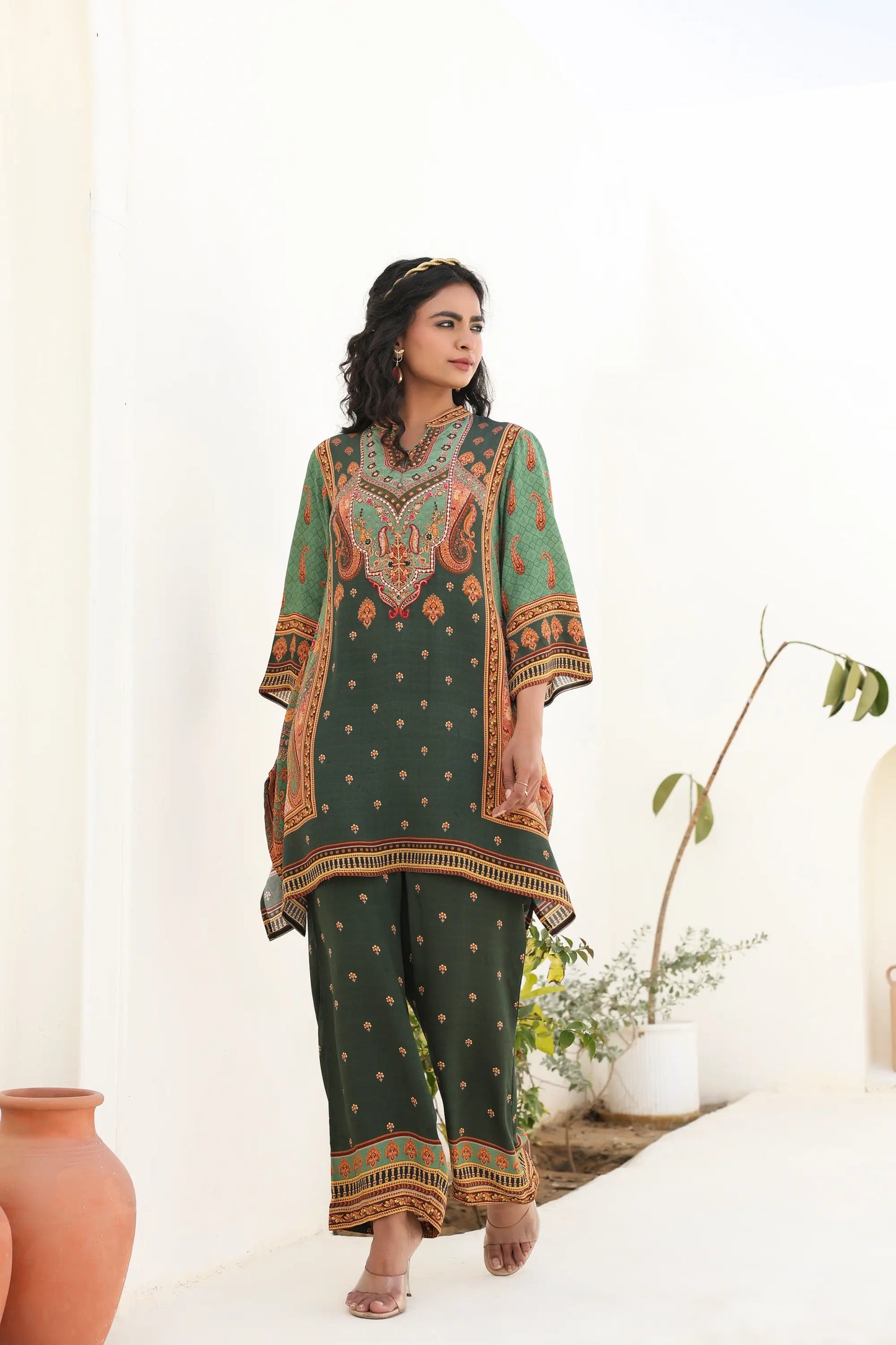 Traditional Print Short Kurti with Pant