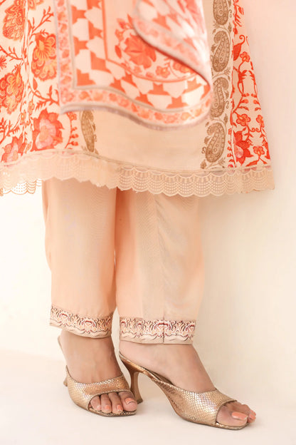Floral Print Straight Kurti with Pant and Printed Dupatta