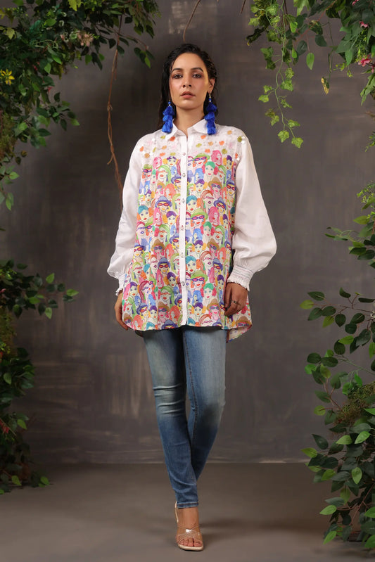 Patch Work Printed Top light Embellish