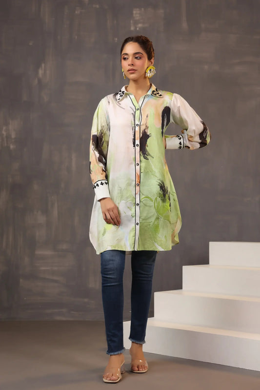 Abstarct Printed Top with light Embellish