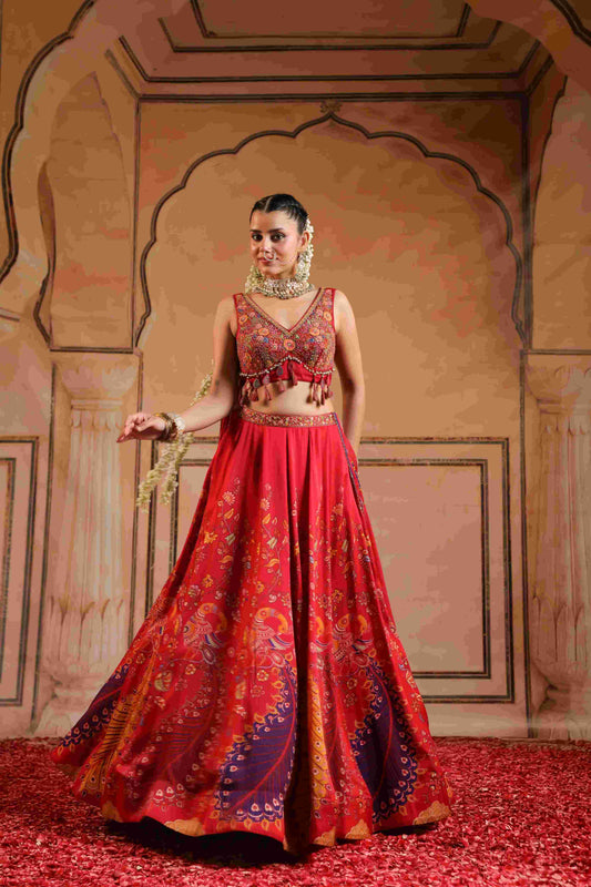 Printed Embellished Lehanga