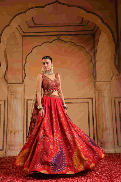 Printed Embellished Lehanga