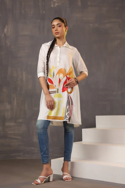 Printed Top with light Embellish