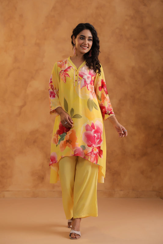 Floral Print Straight Kurti