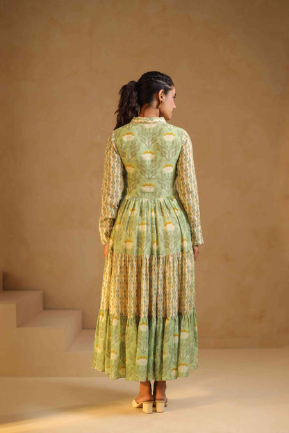 Linen Flayered Dress