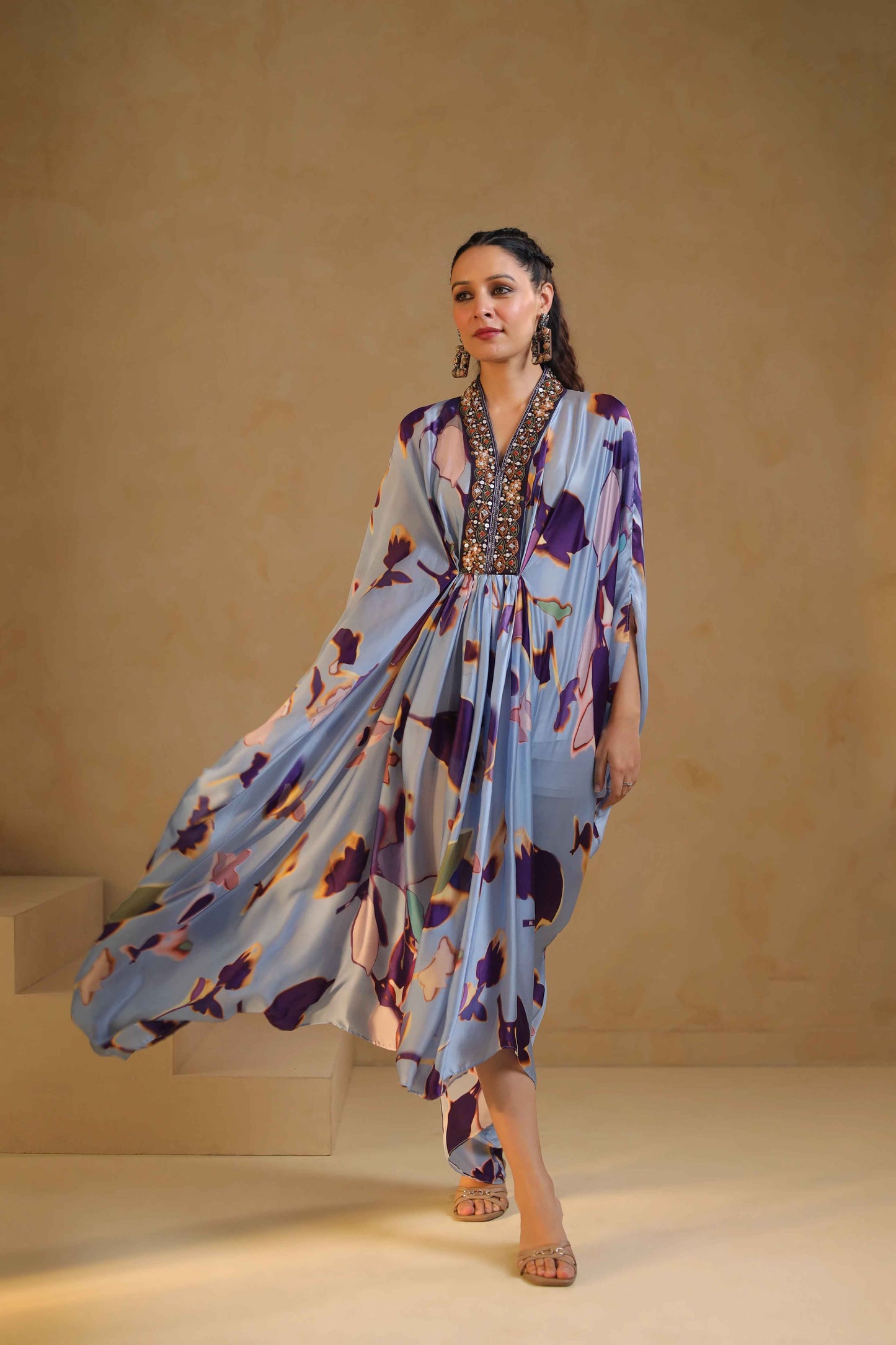 Printed Drape Dress