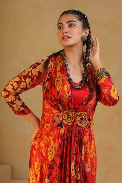 Printed Jacket Set