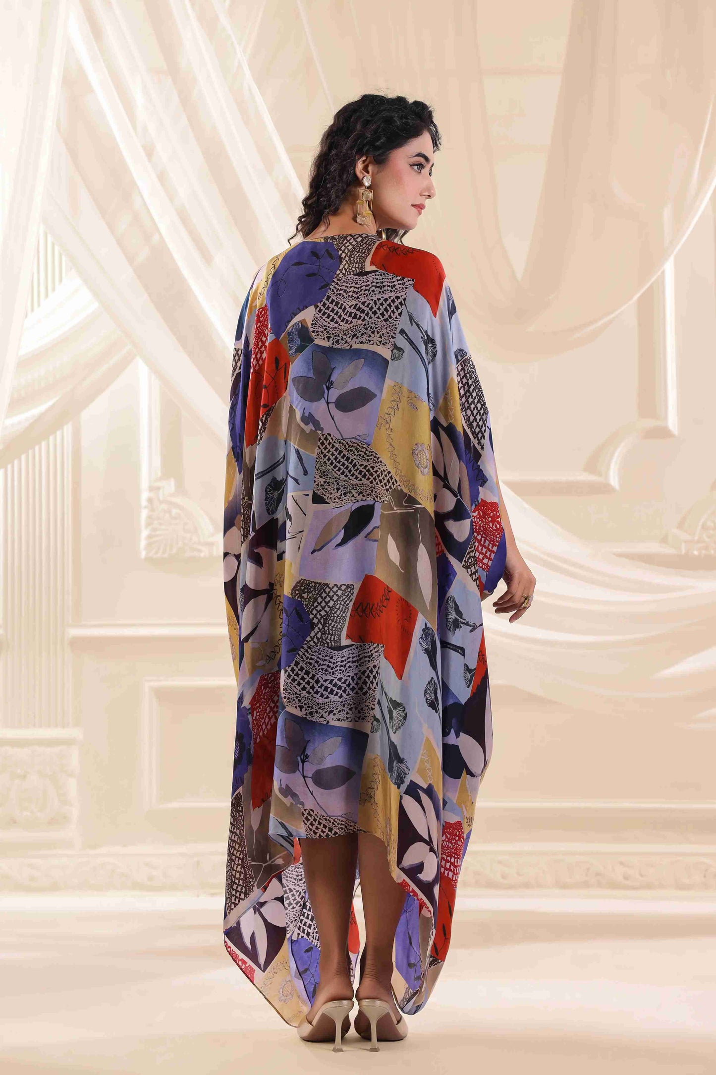 Long drape Set with neck emblished