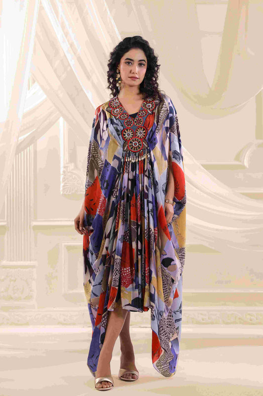 Long drape Set with neck emblished