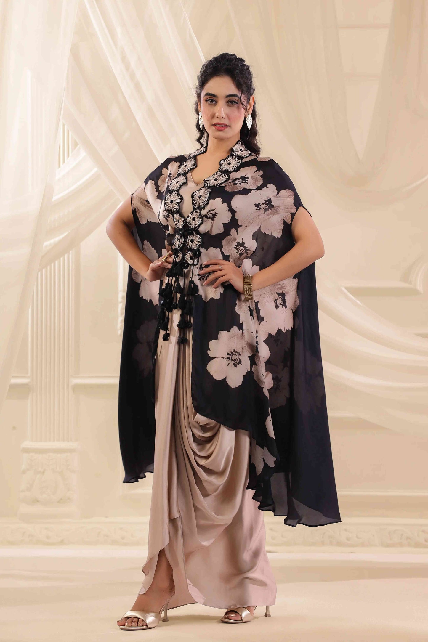 Emblished Floral Jacket Set